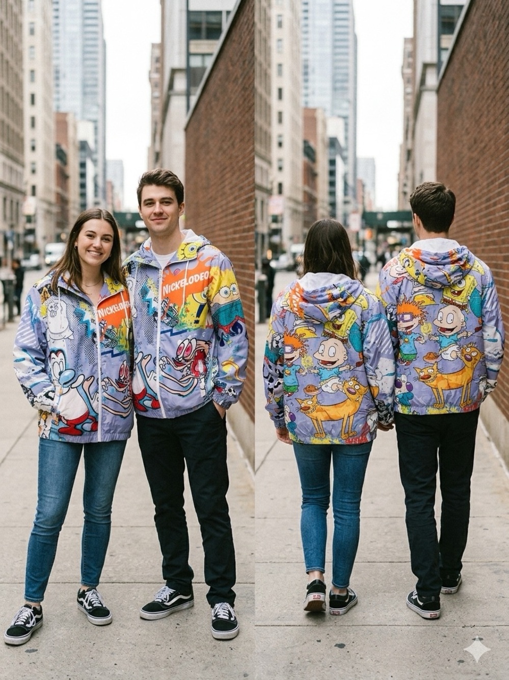 NWOT Members Only x Nickelodeon Graphic Hooded Windbreaker Jacket L Unisex
